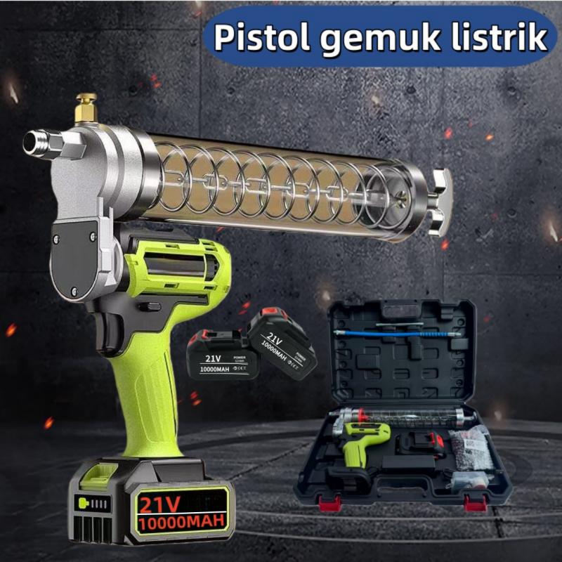 Alat Grease Semprot Listrik Electric Spray Gun 600CC 21 Volt Minyak Lit Electric Grease Gun 4.0Ah 21