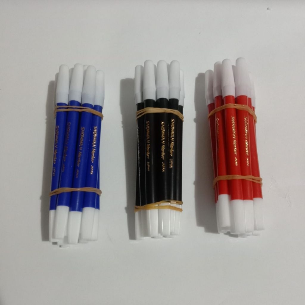 Spidol Snowman Kecil Merah/Biru/Hitam ( 1 Pack Isi 1 Lusin (12 pcs) )