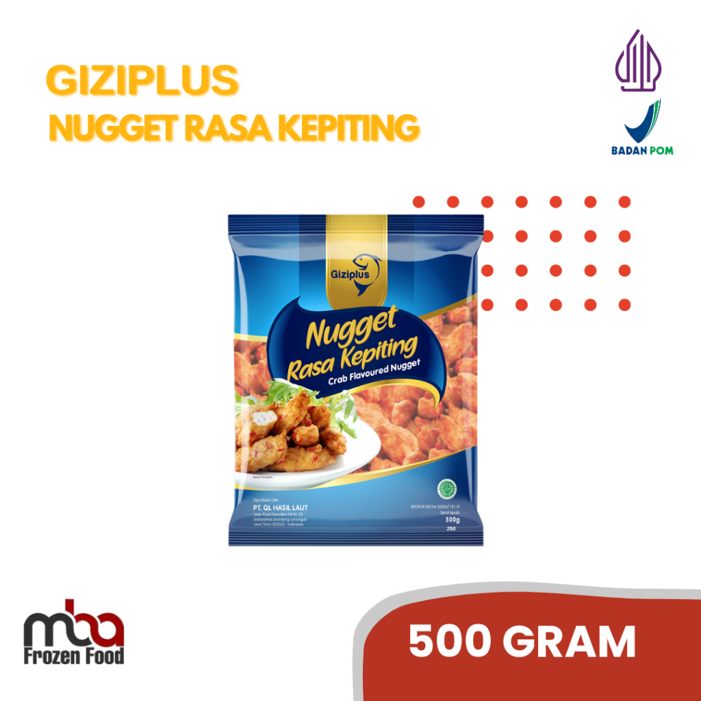 GIZIPLUS Crab Nugget 500 Gram /Siomay /Ikan /Nugget /Dimsum /Frozenfood /Makananringan /Camilan /Ola