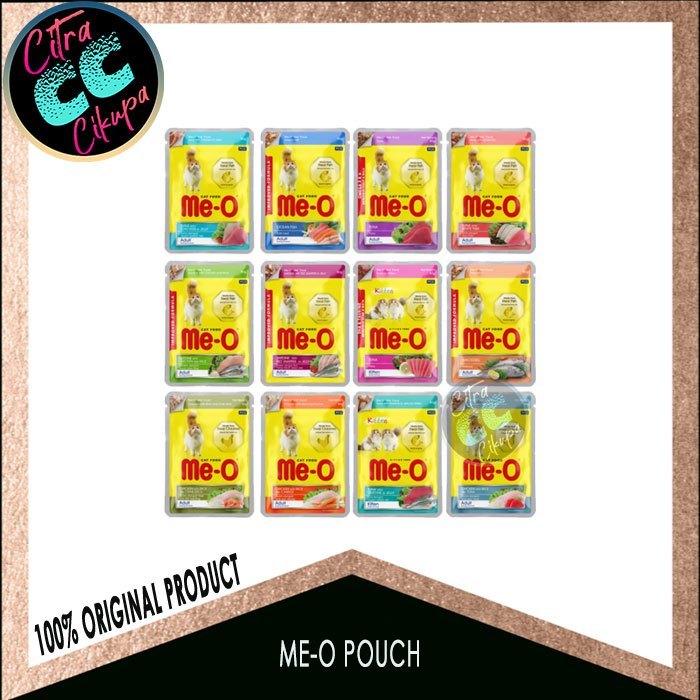 Makanan Kucing Basah MEO Pouch 1 BOX isi 12 PCS Adult & Kitten