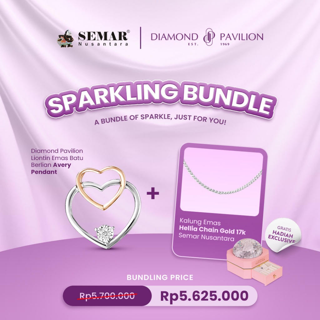 [BUNDLE] LIONTIN AVERY DIAMOND PAVILION & KALUNG EMAS HELIA 17K SEMAR NUSANTARA
