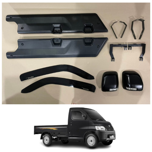 PAKET Sayap Samping, Talang Air, Cover Spion + Lampu Grand Max Pick Up/ Perisai Bak Samping/ Talang 