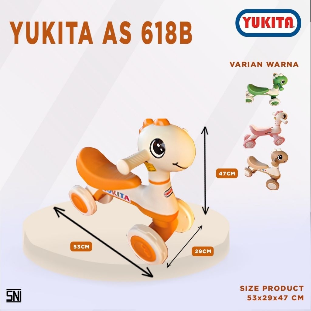YUKITA TL 618B MAENAN MAINAN KUDA DORONG DINO KARAKTER