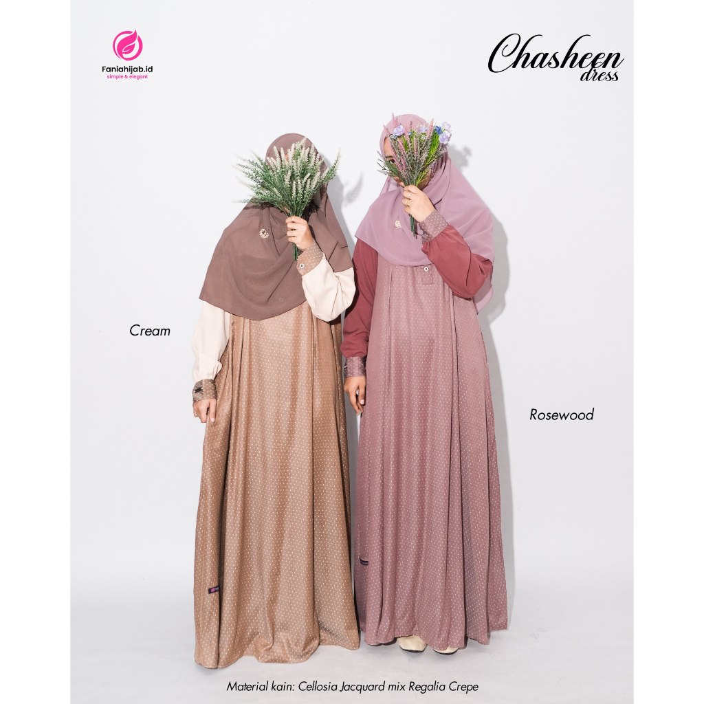 FANIAHIJAB Chasheen Dress I Gamis wanita motif polkadot kecil