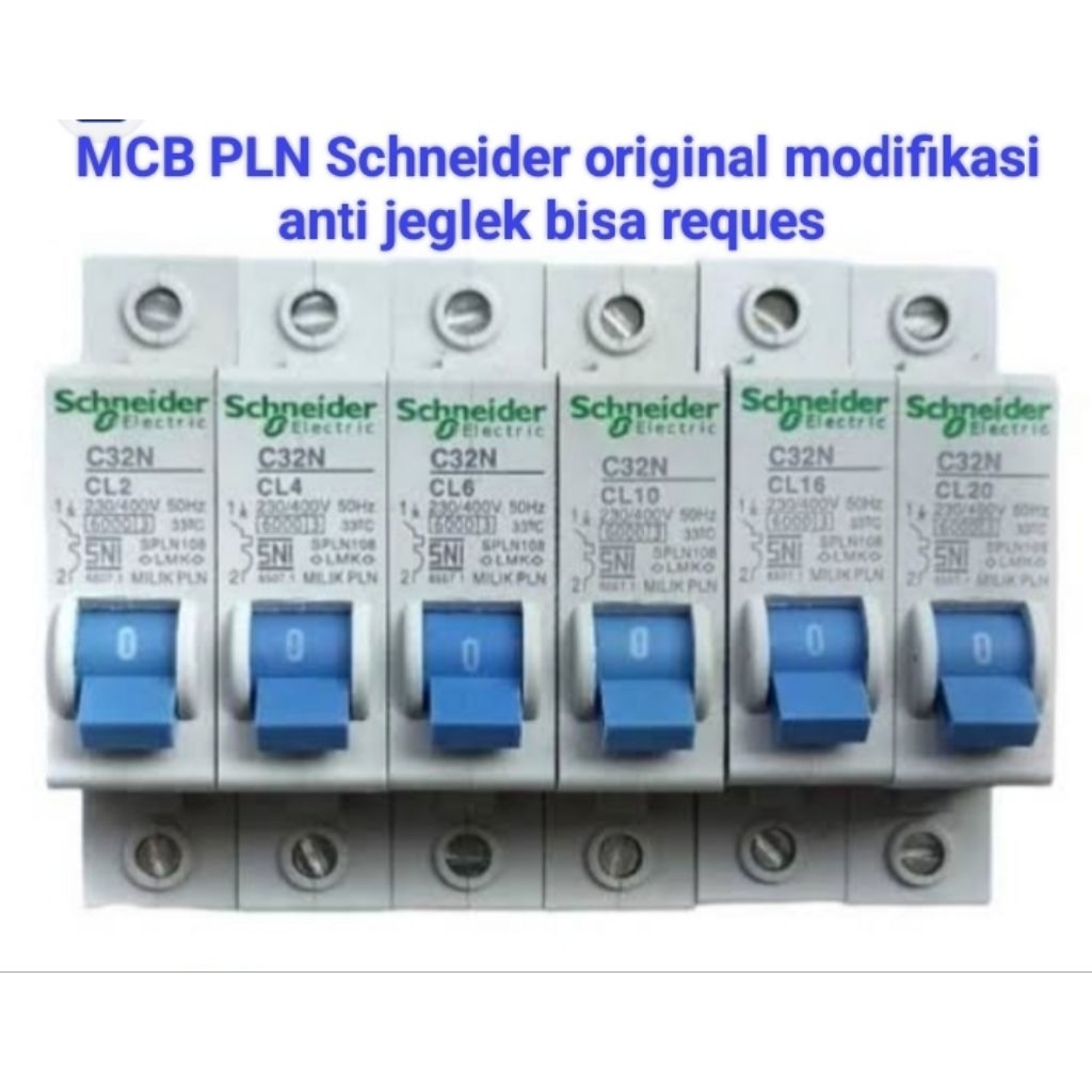 MCB modif PLN  1phase seken 2a 4a 6a 10a 16a 20a 25a 35a 50a anti jeglek bisa request Modifikasi