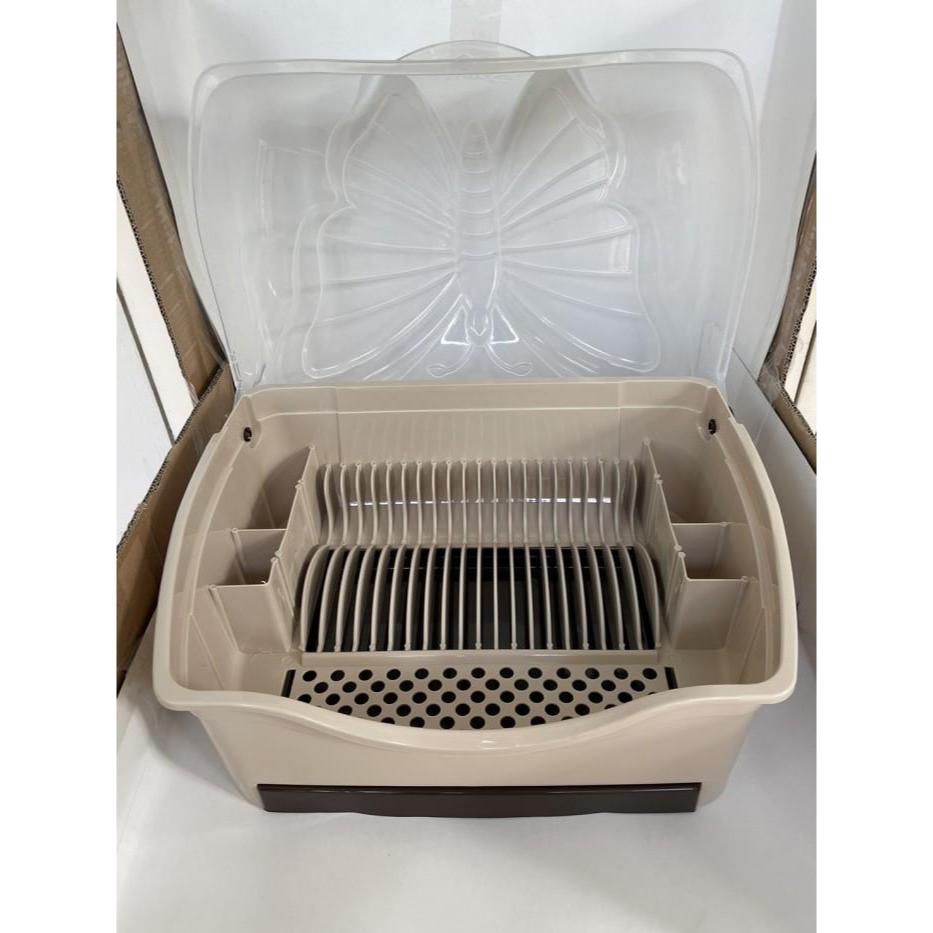 Tempat Penyimpanan / Rak Piring Kupu Kupu + Tutup Merk Asvita Plastik Original