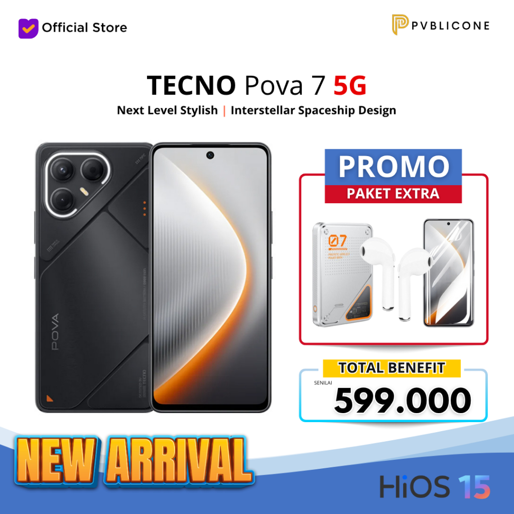 TECNO POVA 7 5G RAM 8GB Internal 128GB / 256GB Handphone Smartphone Original Garansi Resmi 1 Tahun