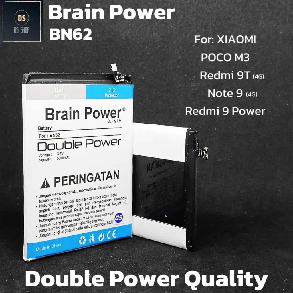 BN62 Baterai HP Xiaomi Poco M3/Redmi 9T/Note 9/9 Power BN 62 Double Power Battery