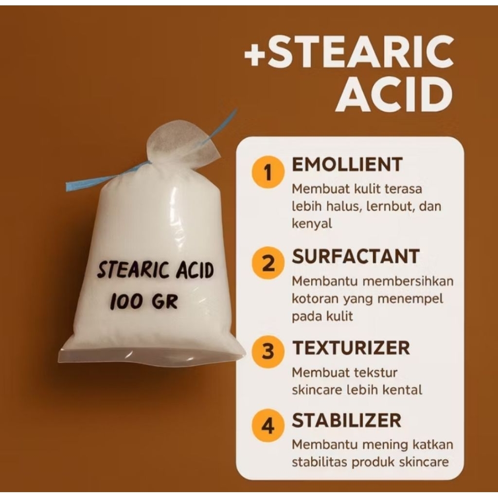 ( 100gr ) Stearic 4cid bahan emulsifier dan pengental kosmetik