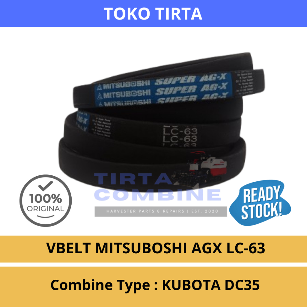Mitsuboshi V-Belt Tali Kipas LC-63 (AGX) Combine Kubota DC-35 Super AGX