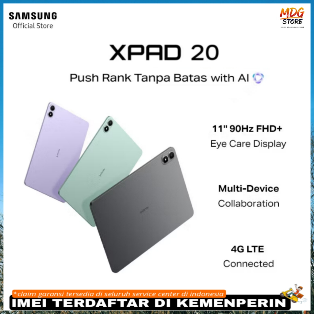 Infinix Xpad 20 Terbaru – Tablet RAM 8GB, Memori 256GB, Layar Besar 12.1”, Baterai Tahan Lama