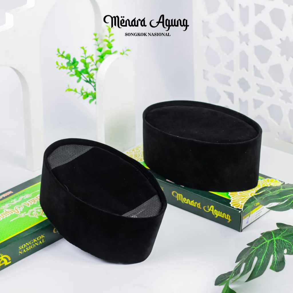 Peci Songkok Polos AC / NON AC Songkok Nasional Hitam Berkualitas