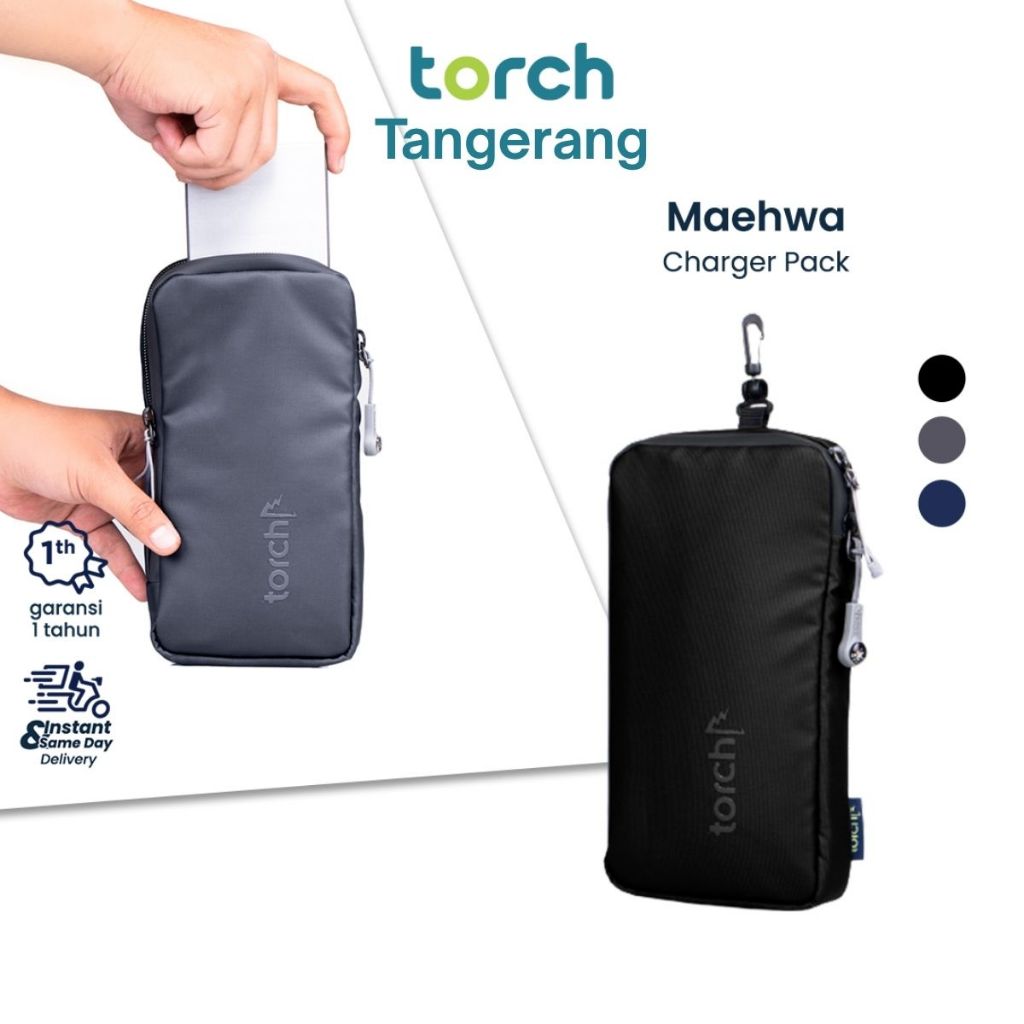 TORCH Pouch Kabel Charger Handsfree - Travel Pouch Organizer Maehwa