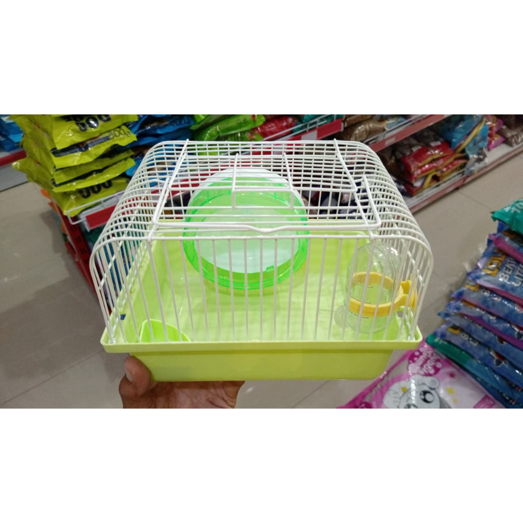 Kandang Hamster Portable Mini + Roda Jogging & Tempat Minum | Kandang Hewan Kecil Praktis