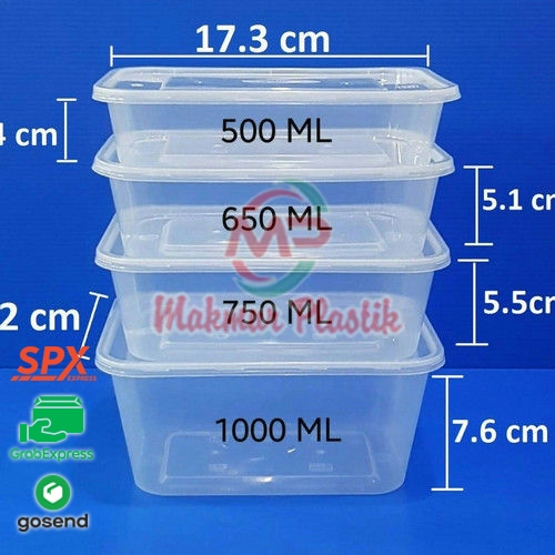 (INSTANT) DM PER 1 Dus Thinwall Persegi Panjang / Thinwall Rectangel / TW Rect Besar 500,650,750,100