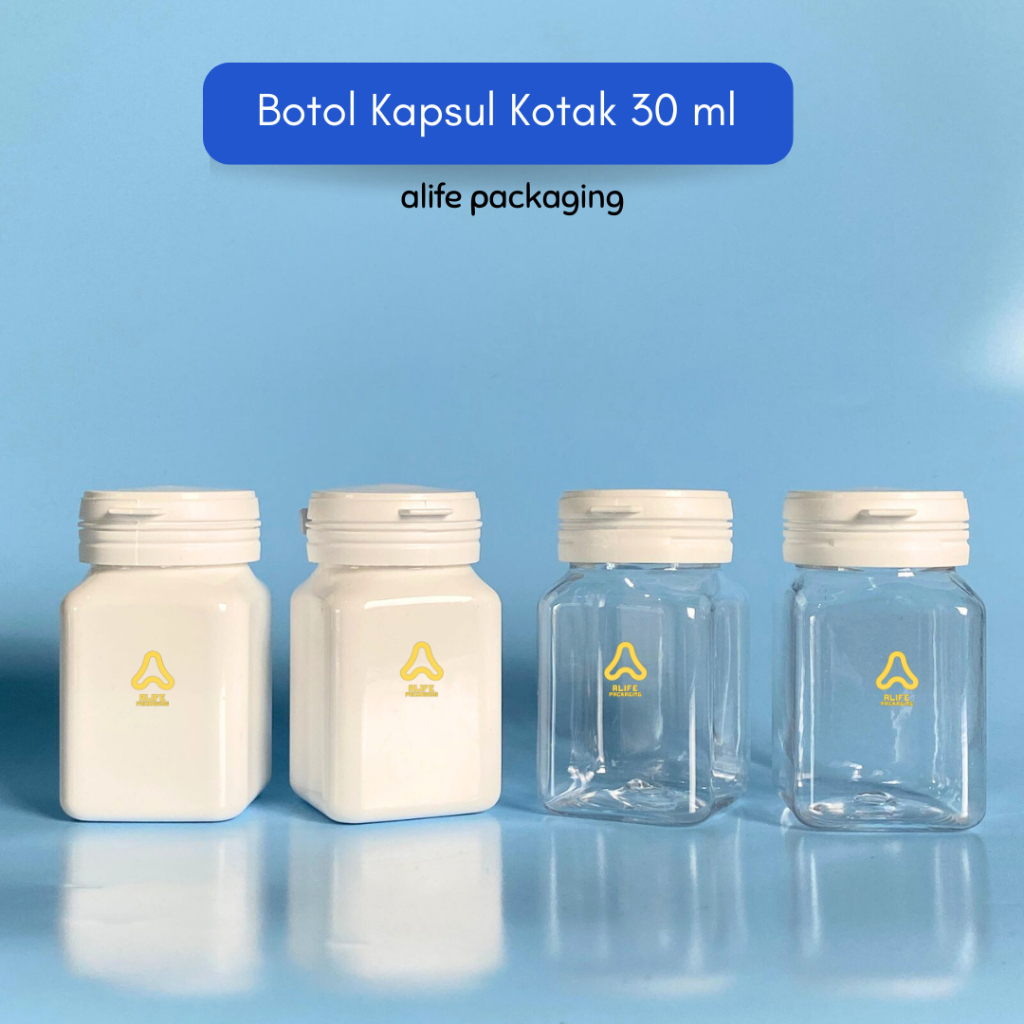 Botol Kapsul Kotak 30 ml | Botol Kapsul 30 ml | Botol 30 ml