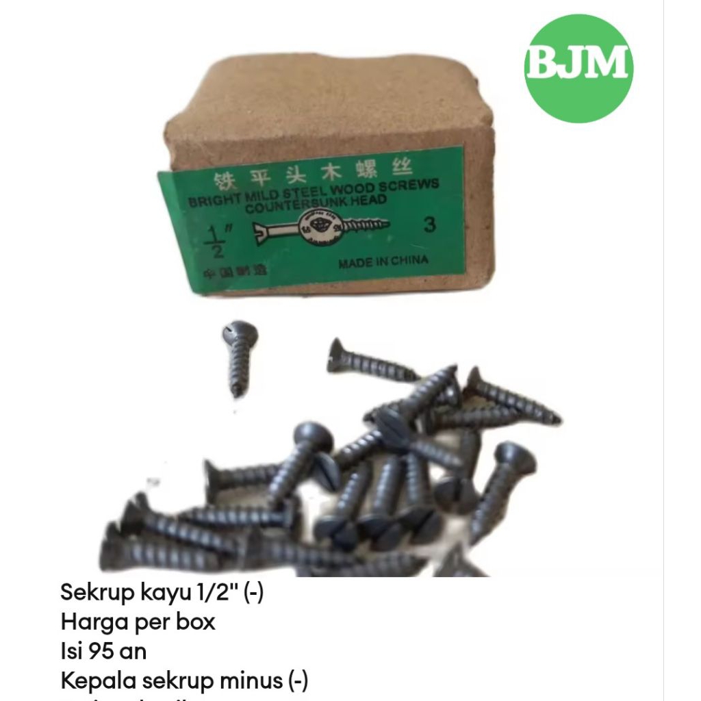 SEKRUP KAYU 1/2" (-) / SKRUP KAYU 1/2 INCH