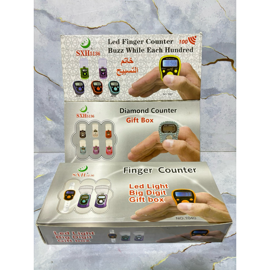 Isi 12 Pcs / Box  Grosir Tasbih Digital Tasbih Jari Tasbih Eletrik Finger Counter Penghitung Dzikir 