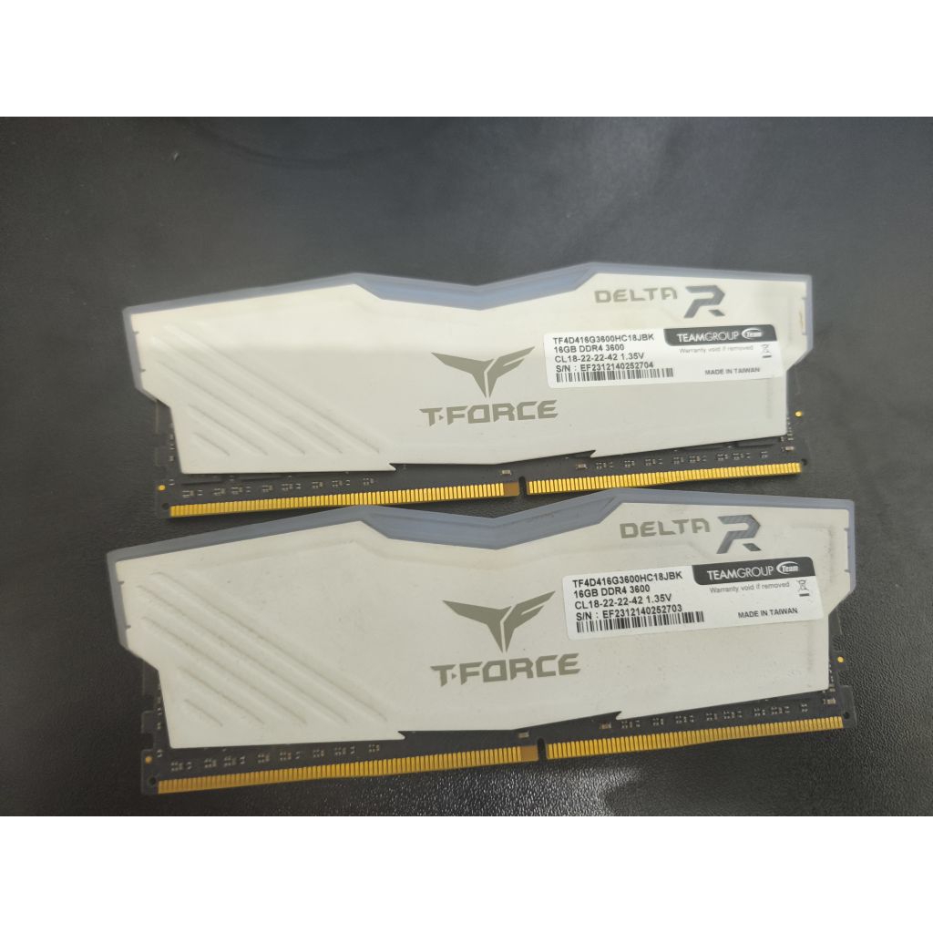 ram T-Force Delta white RGB  kit 32gb 3600mhz