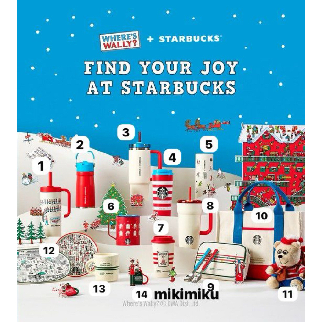 STARBUCKS KOREA X WALLY CHRISTMAS 1ST PHASE HOLIDAY WHERE'S SEASON HOLIDAY WHERE IS WALLY TUMBLER NA
