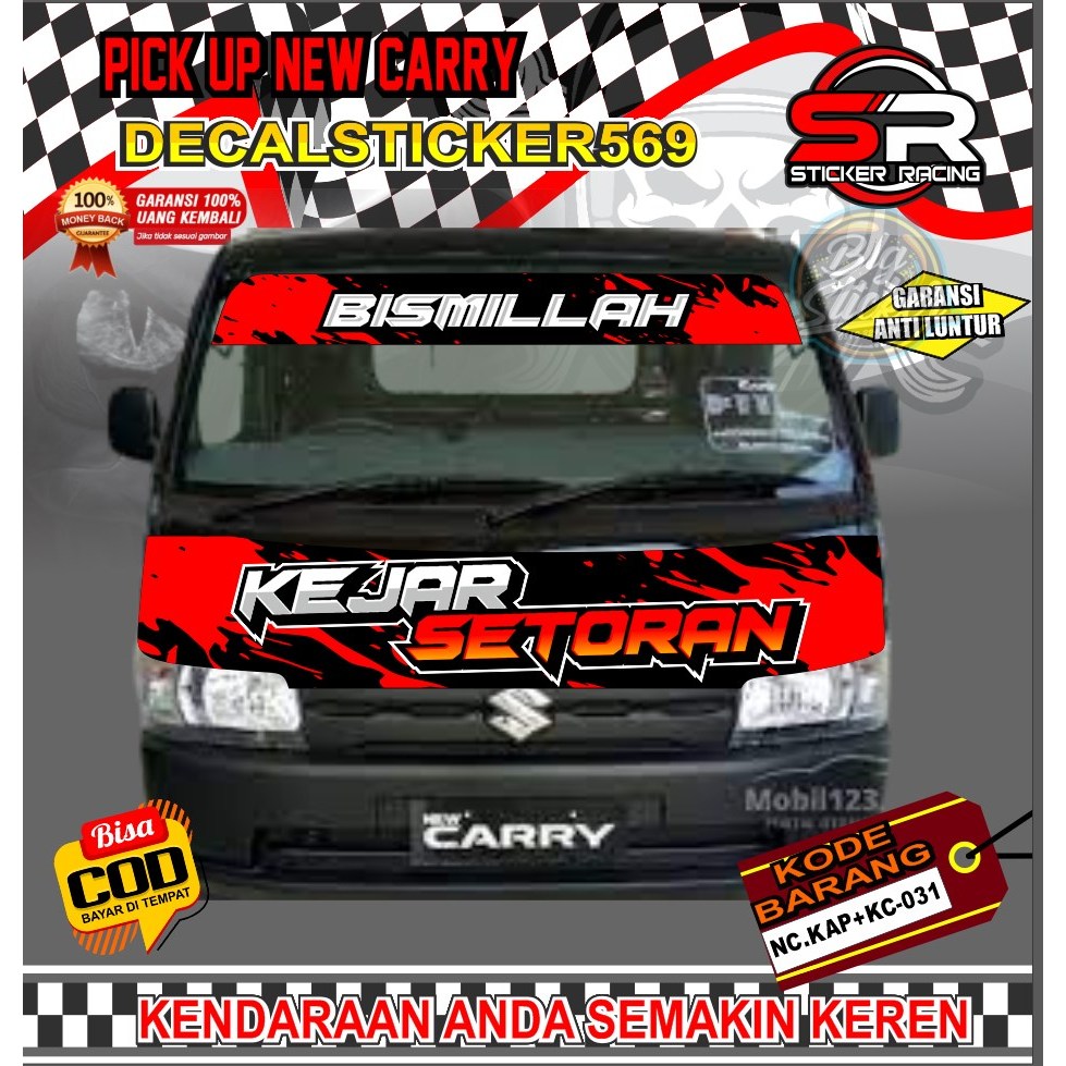STIKER  KAP KACA NEW CARRY MOBIL PICKUP MOTIF VARIASI