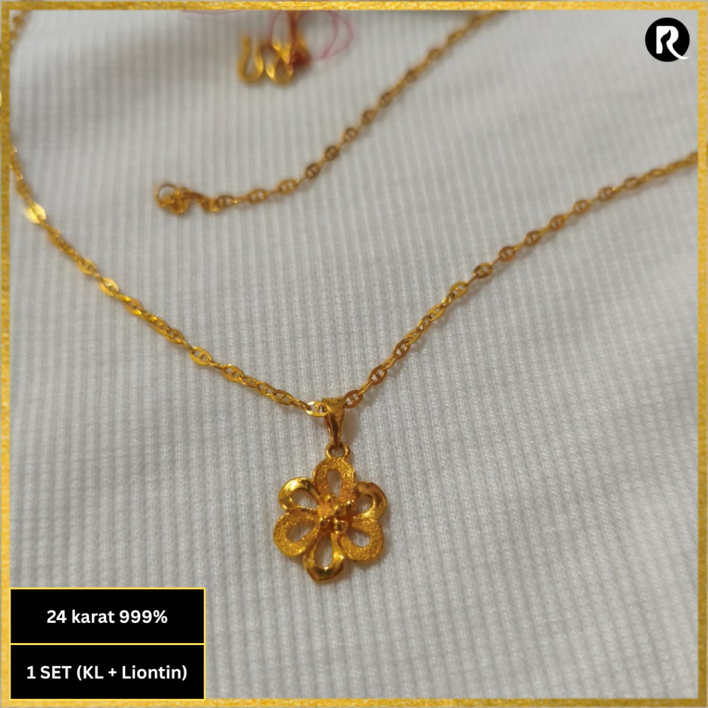 Kalung Liontin Emas 24 karat asli 999% Emas Hongkong Taiwan Model Toscano [Stok Limited]