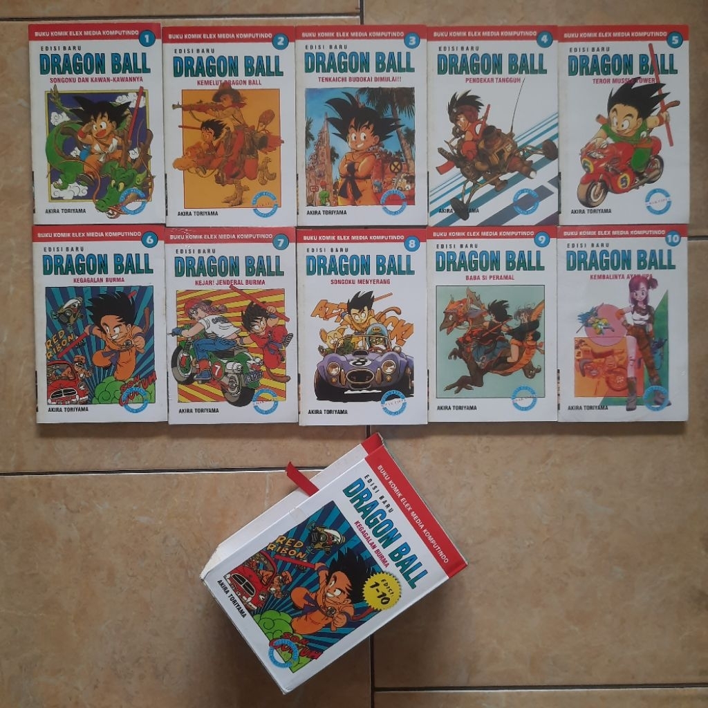 Komik Dragon Ball 1-10 List Merah + Box Akira Toriyama Original Nomor 7 dan 10 SEGEL