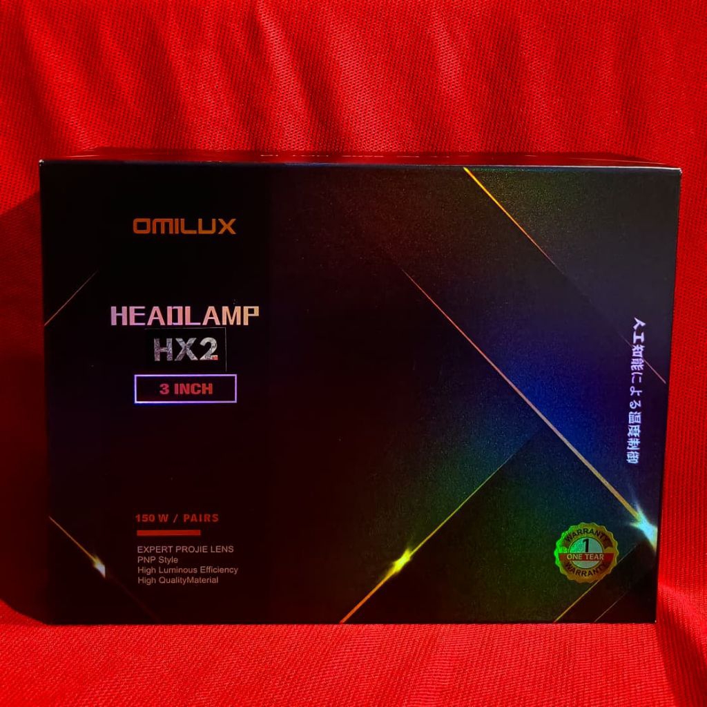 Bi-LED Lampu Mobil Motor OMILUX HX-2 Projector 3 inch PNP Sepasang