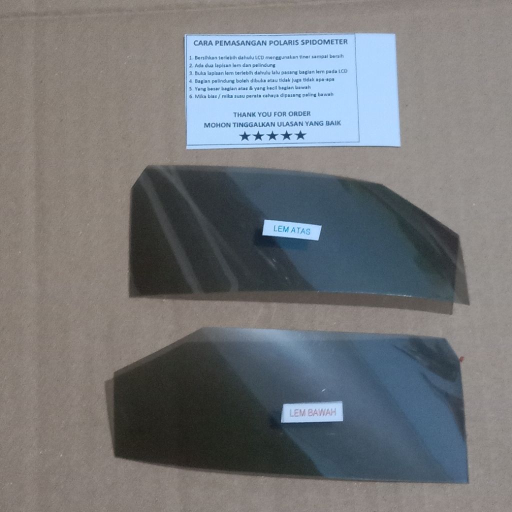 polaris polariser polarizer sunburn LCD spidometer yamaha byson karbu set atas bawah tinggal pasang