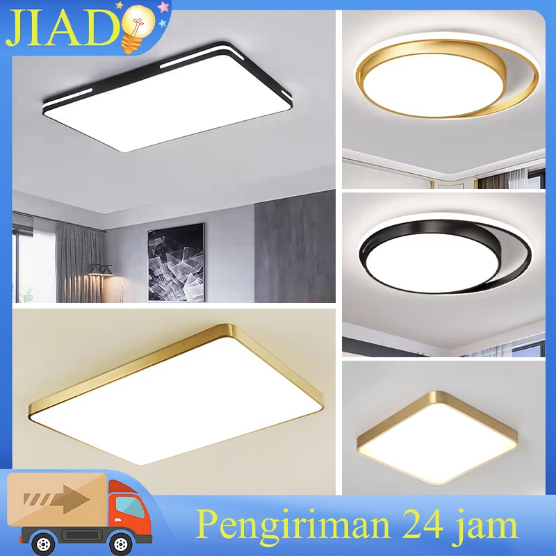 Lampu Plafon LED Minimalis untuk Ruang Tamu, Dekorasi Rumah Lampu Kamar Tidur 3 Warna Lampu Plafon R