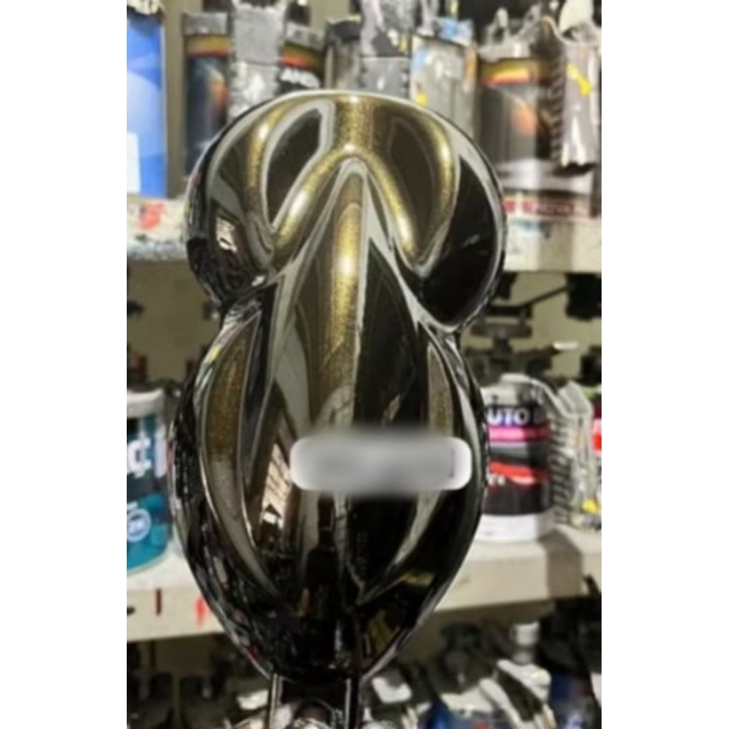 Cat motor warna hitam lembayung gold jenis pu original