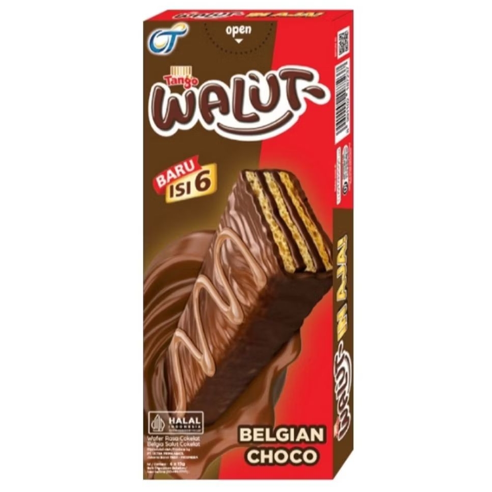 Tango Walut Wafer Cokelat Belgian Box 90 g