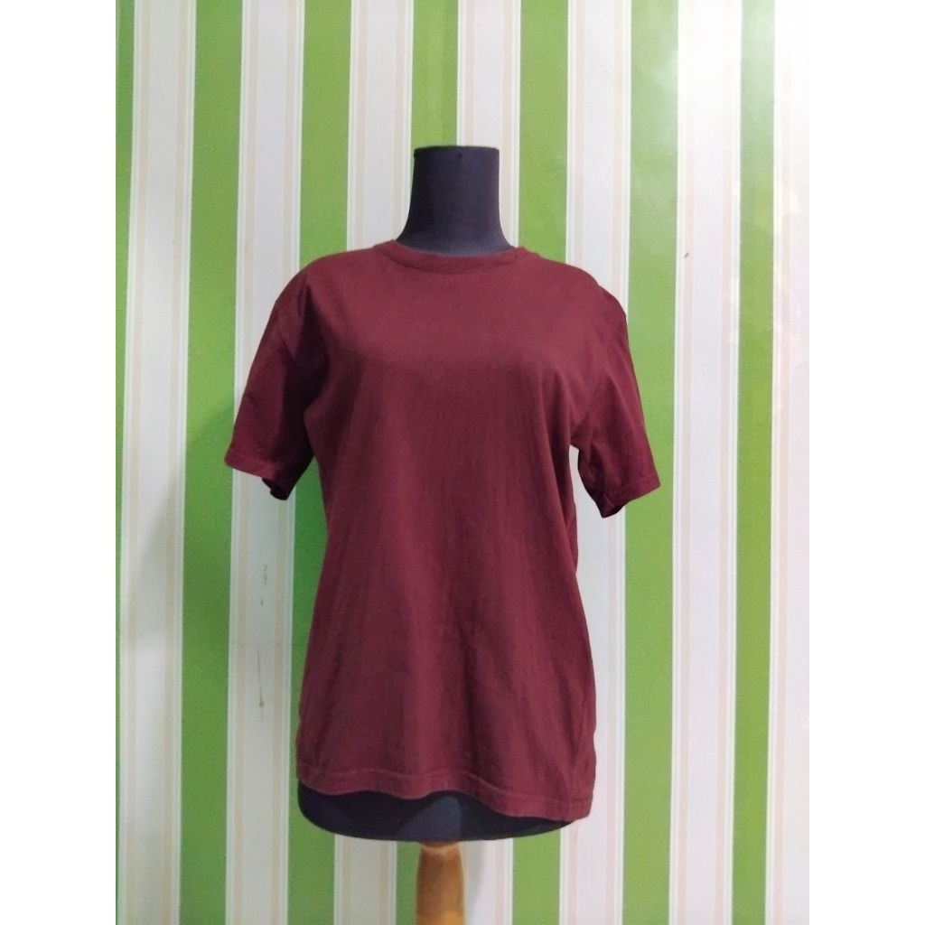 kaos polos pink burgundy red tomatoes size M cotton combed 24s