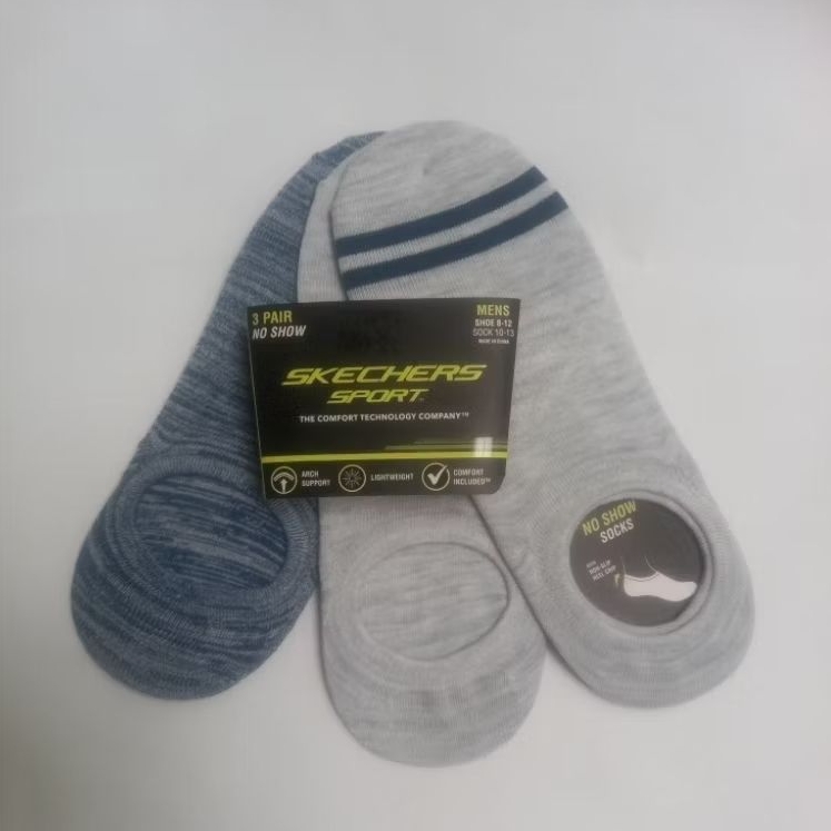 Kaos Kaki Pria Skechers Men's Invisible Socks isi 3 pasang