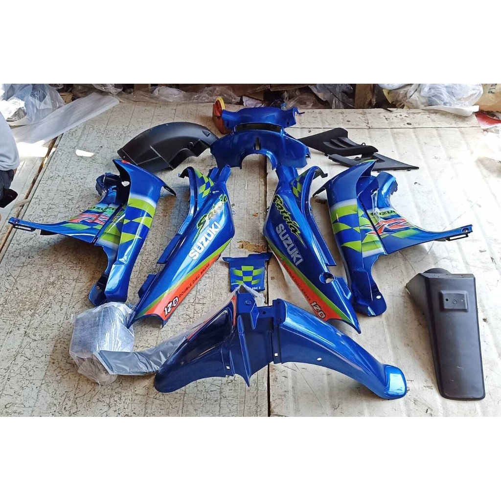 body set body halus satria lumba warna biru cover body fullset halus suzuki satria lumba 2tak Akseso