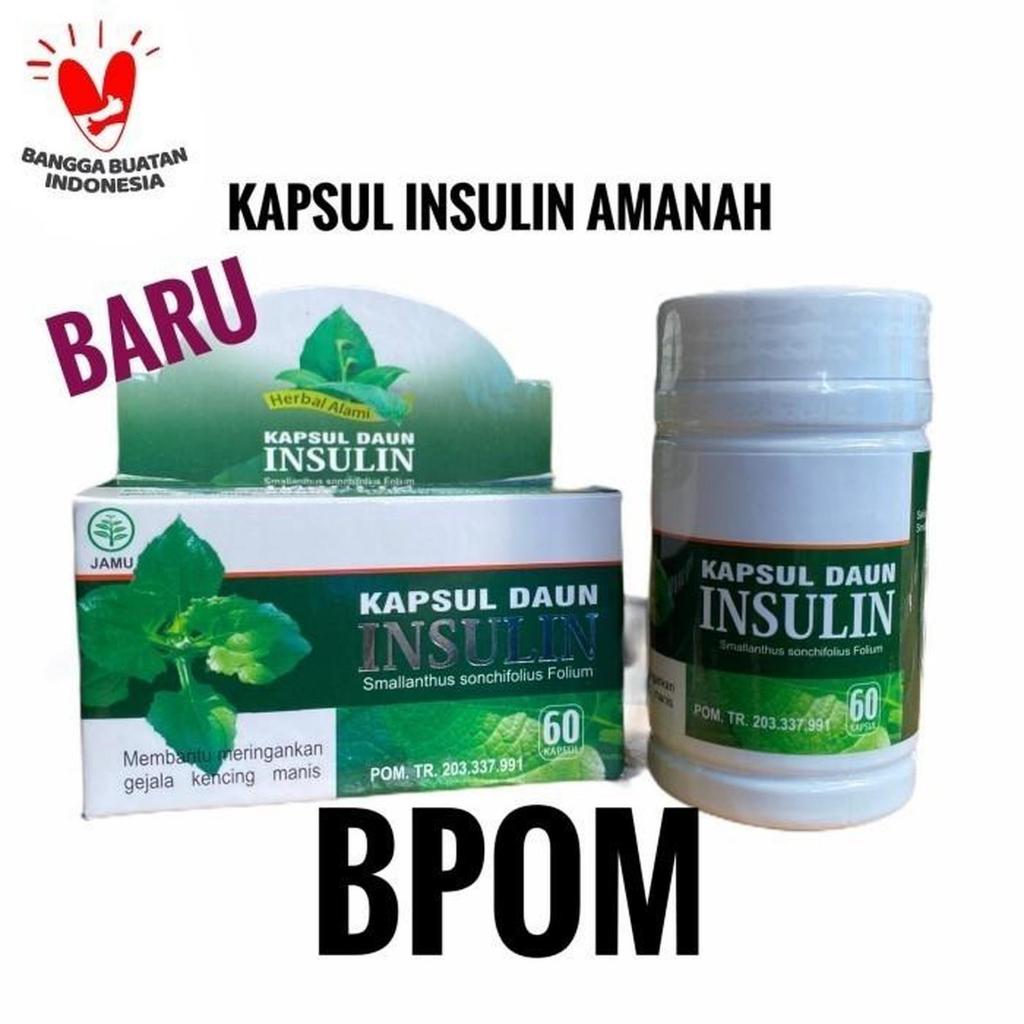 KAPSUL DAUN INSULIN ISI 60 HERBAL MURNI ORIGINAL CV.HANIF HERBAL SOLUSI DIABETES DAN KENCING MANIS