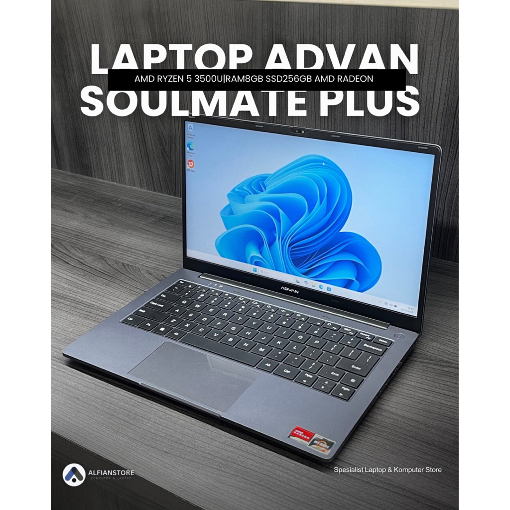 LAPTOP ADVAN SOULMATE PLUS AMD RYZEN 5 3500U RAM8GB SSD256GB