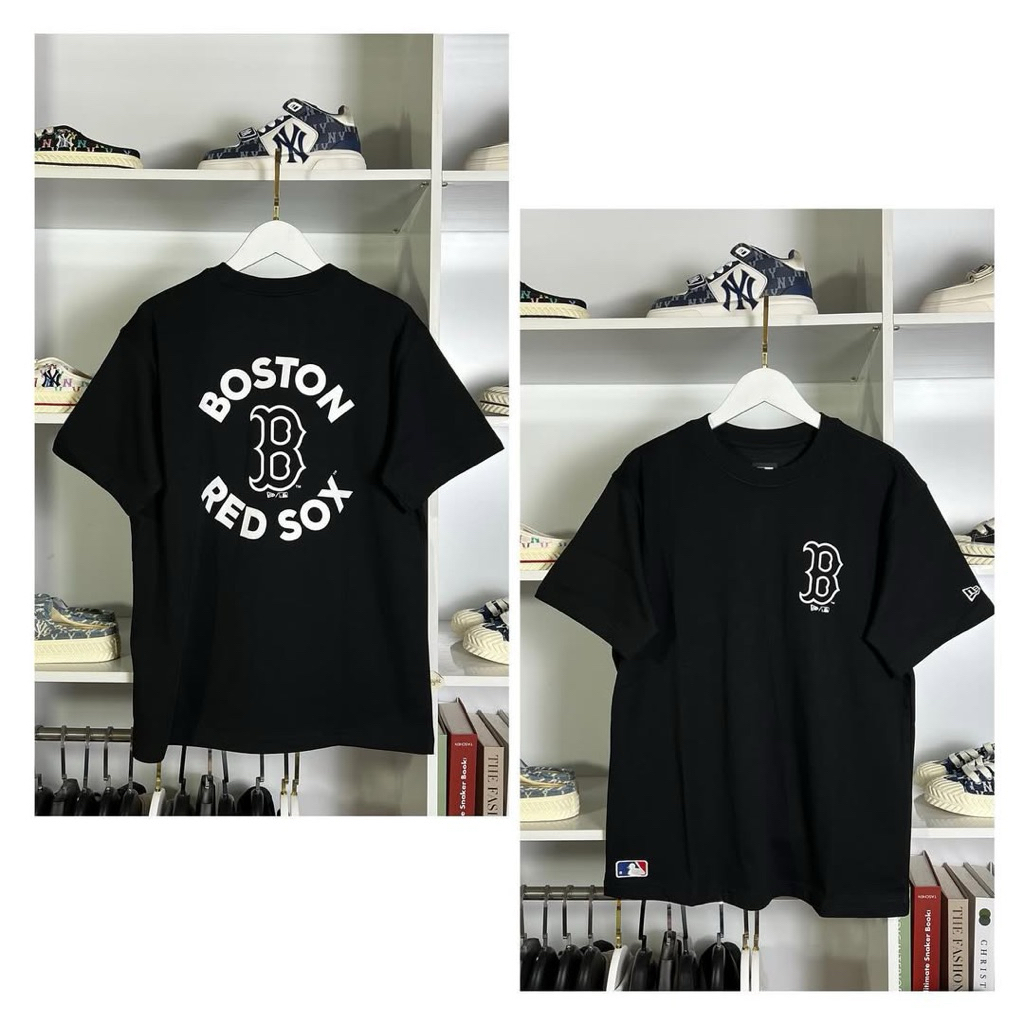 Baju Kaos New Era Boston Red Sox Import High Quality Super Premium Men Full Cotton 20s