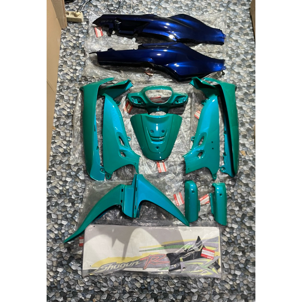 Body bodi set shogun sogun 110 r hijau biru navy original new old stock