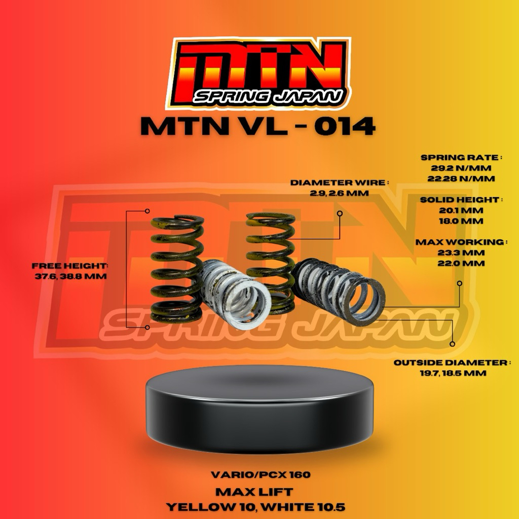 PER KLEP SPRING VALVE VARIO PCX 160 MTN RACE -  MTN VL 014 JAPAN SPRING KAPARACINGSHOP