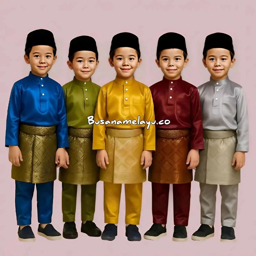 Setelan Baju Celana Teluk Belanga Anak Laki-laki/Setelan Baju Celana Kurung Melayu Anak Laki-laki