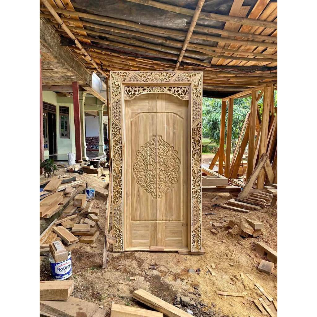 Pintu Gebyok Minimalis/Pintu Kamar Rumah Kayu Jati Ukir Jepara