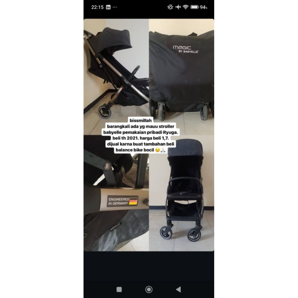 preloved stroller Babyelle