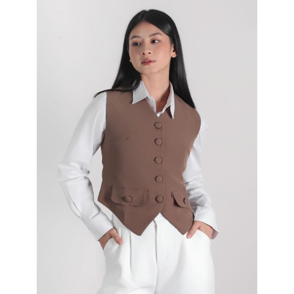 SHE.EO. Diora Vest. Rompi Wanita. Vest Wanita Kantor. Kuliah. Import Bangkok Premium Mewah Elagan Ko