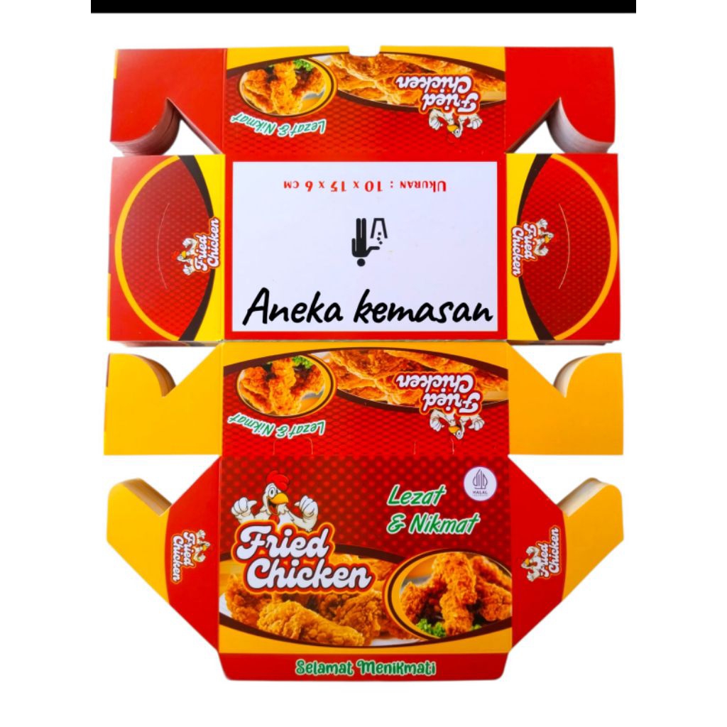 Dus fried chicken laminasi foil / Box nasi ayam geprek / dus ayam kfc