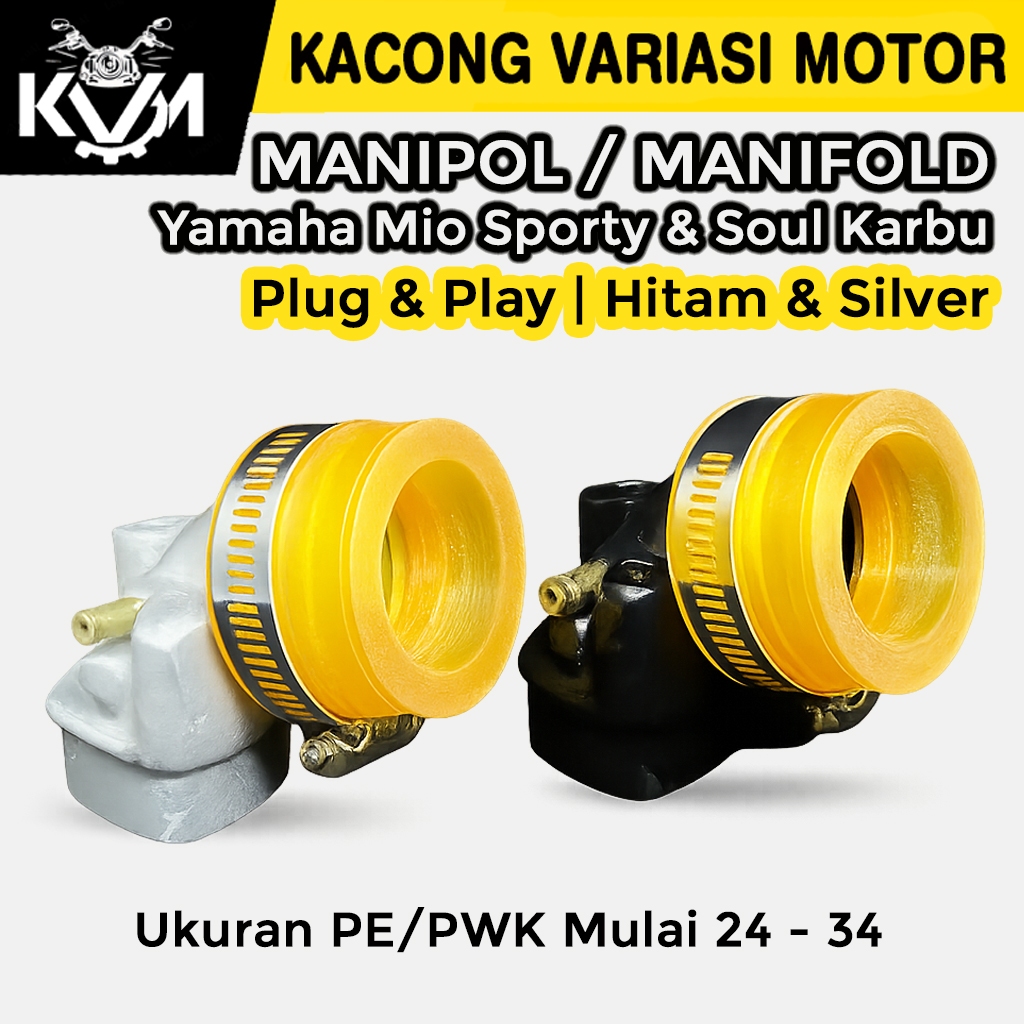 Manipol / Manifold Teflon Intake Mio Sporty & Soul Karbu | PNP PE24–34 Anti Panas & Bocor