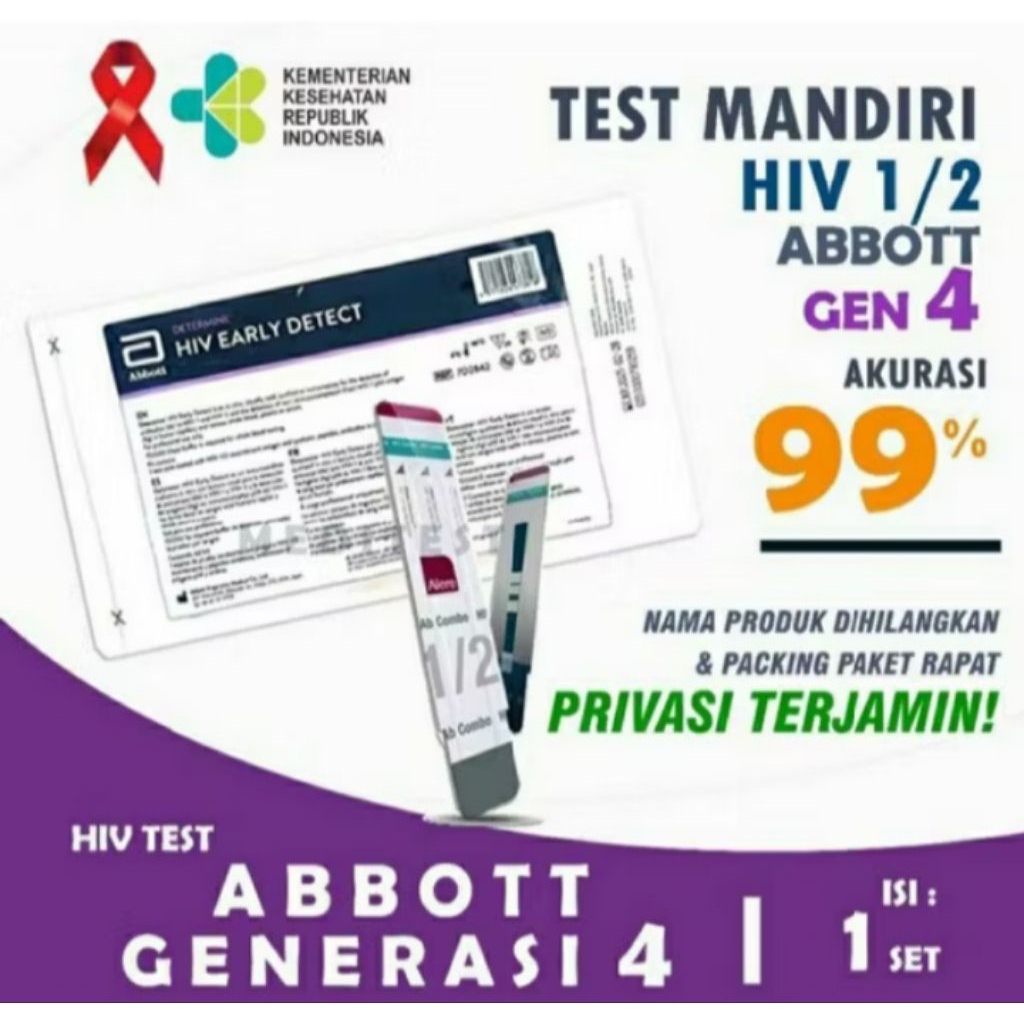 Abbott Determine HIV EARLY DETECT | Test HIV Abbott 1Set Lengkap Mandiri Generasi 4.0