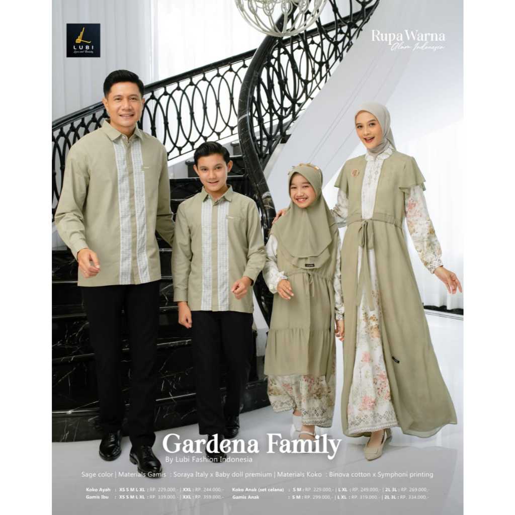 SARIMBIT 2026 LUBI GARDENA SAGE GREEN GAMIS KOKO SET TERMURAH BESTSELLER - BAJU SERAGAM BUSANA MUSLI