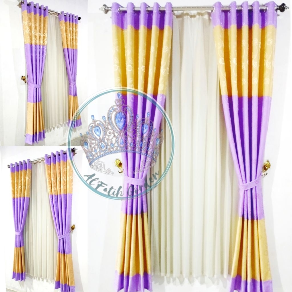 Gorden Kombinasi Warna Ungu Lilac krem Mewah