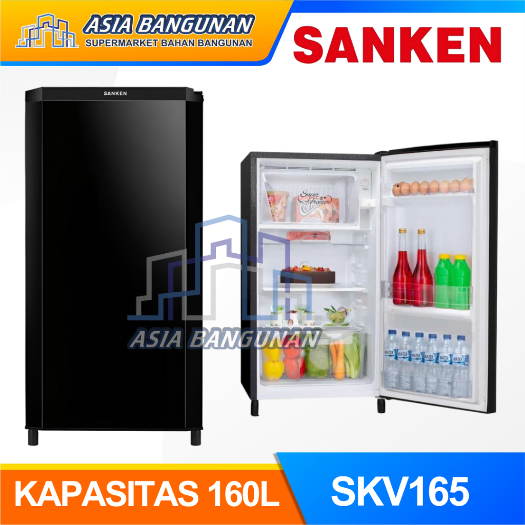 Kulkas Sanken 1 Pintu SKV165 Hitam Kapasitas 160L